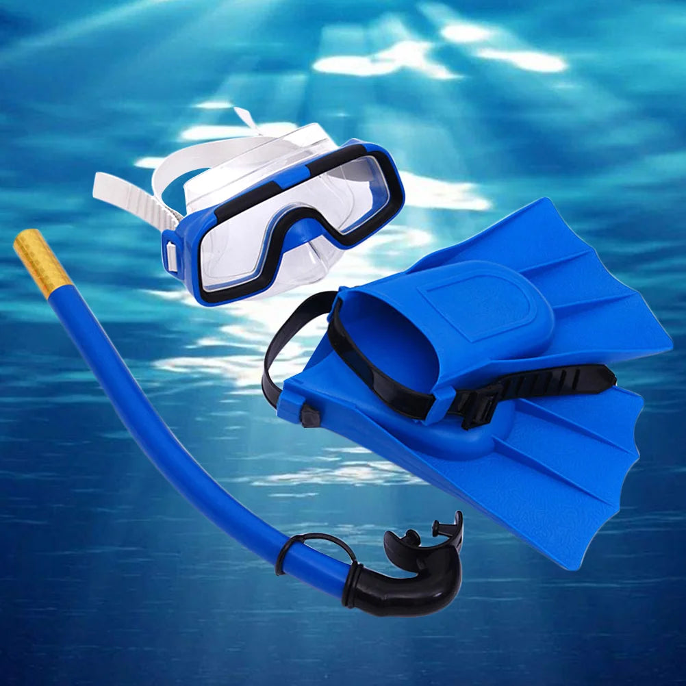 Children Diving Glasses Scuba Snorkeling Set Outdoor Snorkel Breathing Tube Silicone Swimming Flippers Underwater Diving Mask