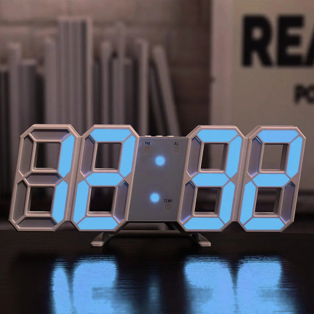 Smart 3d Digital Alarm Clock Wall Clocks Home Decor Led Digital Desk Clock with Temperature Date Time Nordic Large Table Clock