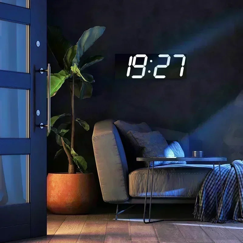 Digital Wall Clock Desk Clock Electronic Alarm Clock Modern Home Decoration Decoration for Bedroom Home Decor Interior Led Table