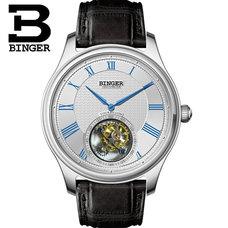 Switzerland BINGER Seagull Tourbillon Automatic Men's Watch B80803