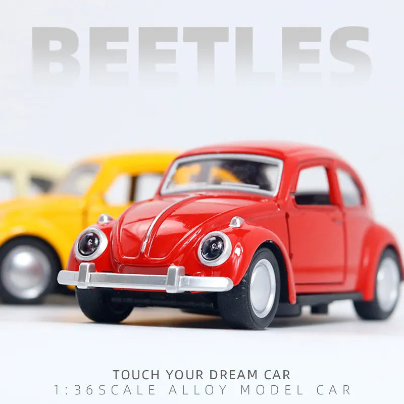 1:36 Simulation Alloy Car Model Retro Beetle Diecast Metal Classic Cars Mini Alloy Car Toys Cake Decoration For Boys Gift