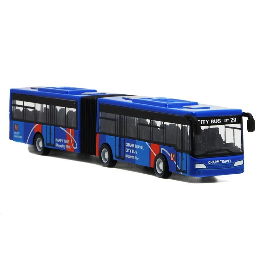 1:64 Alloy City Bus Model Double Buses Diecast Pull Back Car Toy
