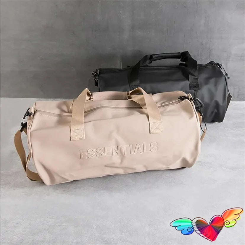 2023 Dry Wet Detached Essentials Bag Men Women Middle Embossed Logo Travel Essentials Tote Bag High Capacity Barrel Shaped