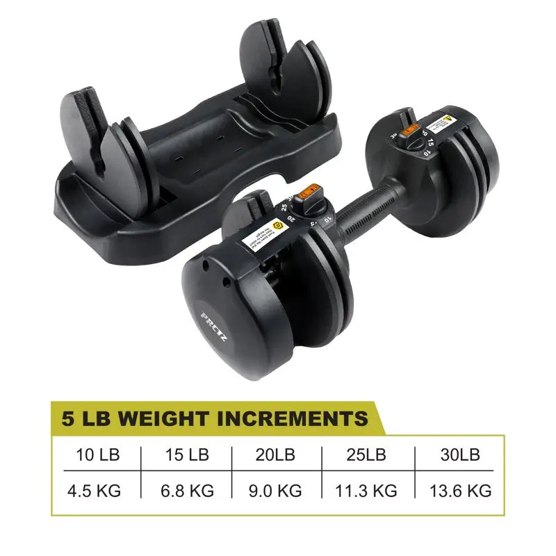 10-30lb Quick Select Adjustable Dumbbell Pair with Dumbbell Stand Combo