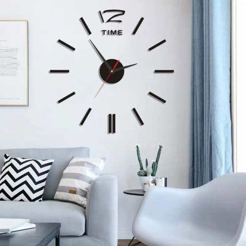DIY Simple Modern Design Digital Clock Silent Wall Clock Home Decor Room Living Wall Decoration Punch-Free Wall Sticker Clock