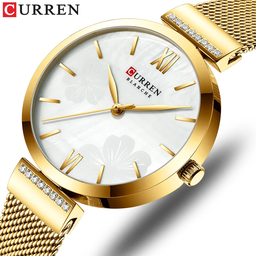 CURREN Women's Quartz Gold Bracelet Watch 9067