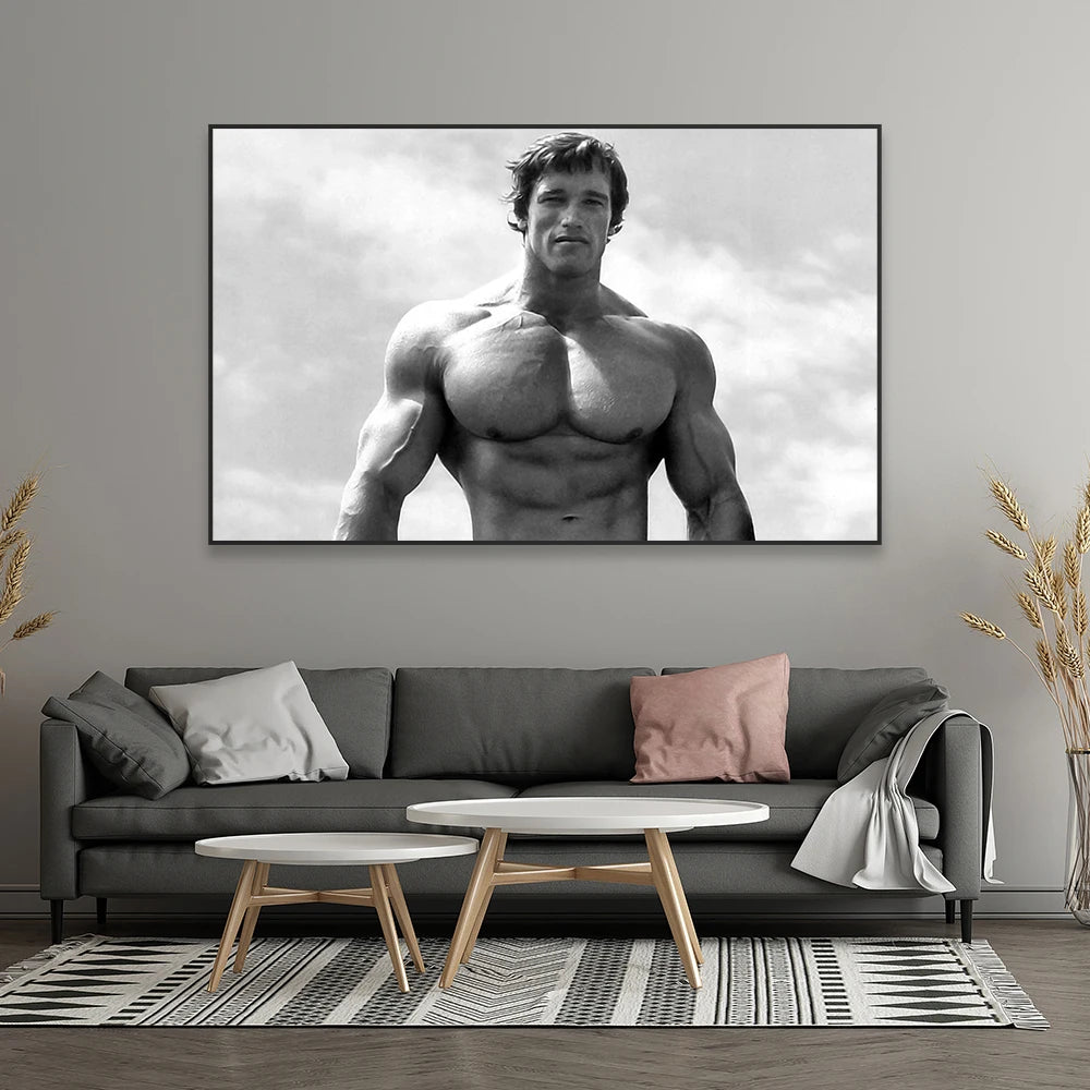 Inspiration Poster Arnold Schwarzenegger Motivational Sports Wall Art Print Gym Fitness Prints Black and White Canvas Painting