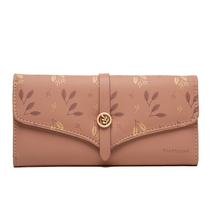 Women's Large-capacity Long Printed Hasp Clutch