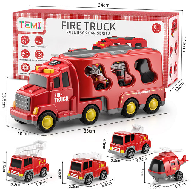 TEMI Diecast Carrier Truck Toys Cars Engineering Vehicles
