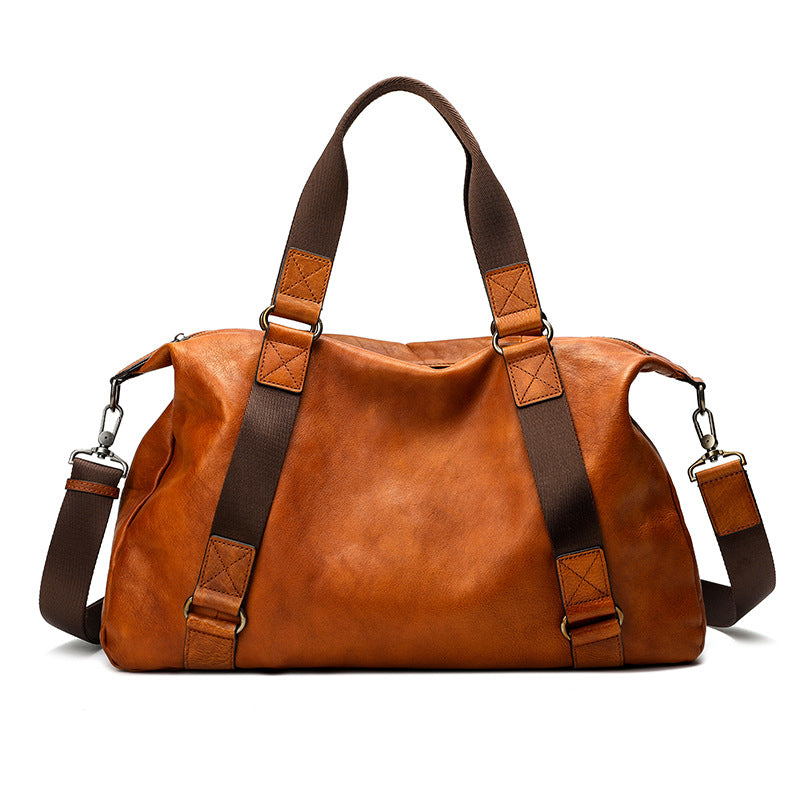 Men's Niche Top Layer Cowhide Shoulder Bag Handbag