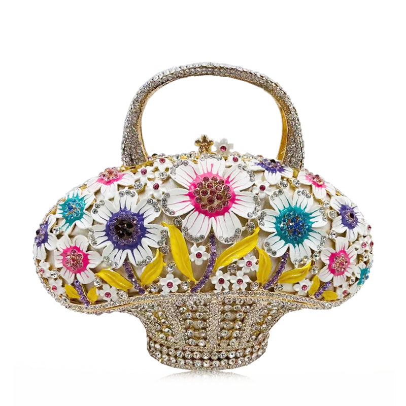 New Banquet Diamond Mini Women's Bag Flower Basket