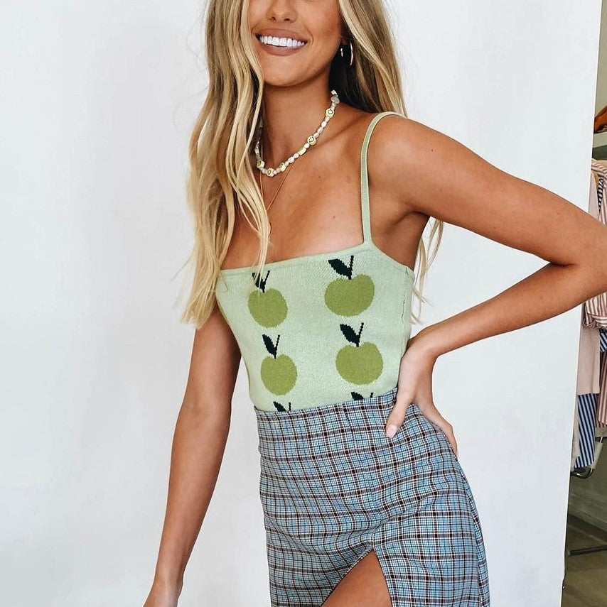 Green Fashion All-match Camisole Top