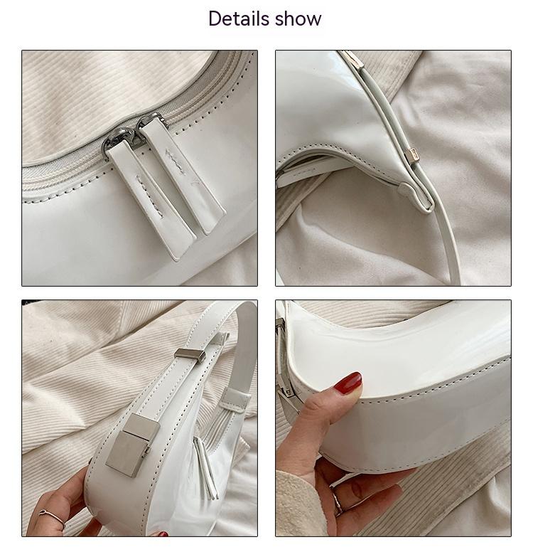 Textured Crescent Personality Trendy Simple Shoulder Underarm Bag