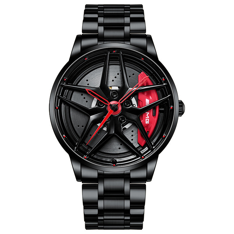 Pentagram Forging Hollow Hub Men's Watch with Stereo Model