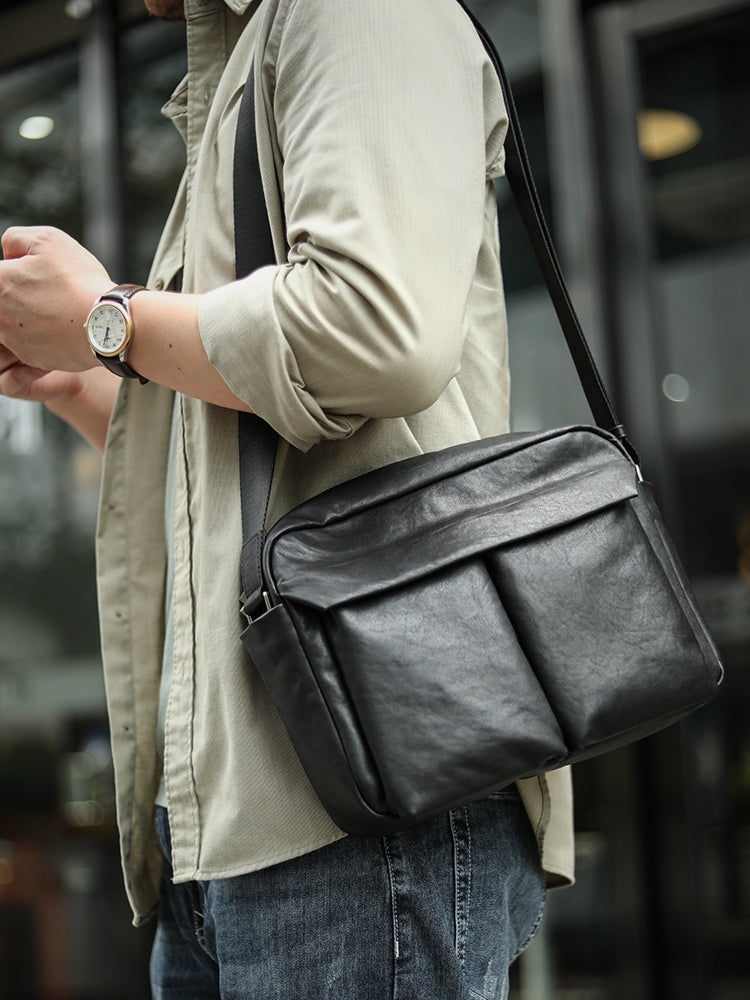 Premium Simple Commuter Leather Men's Bag