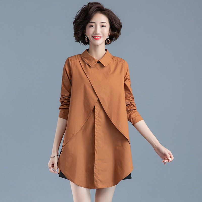 Women's Autumn Fashion Casual Lapel Long-sleeved Shirt