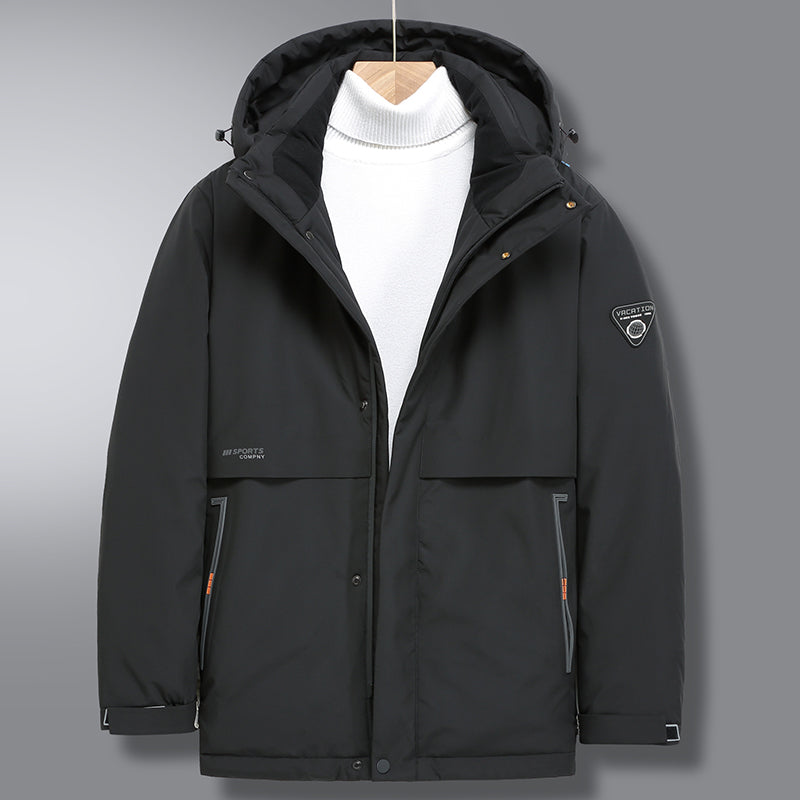 Men's Short Thick Warm Hooded Down Jacket