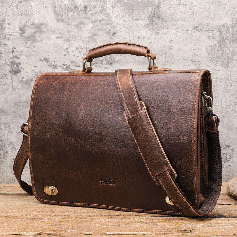 Fashion Personality Leather Men's Business Briefcase