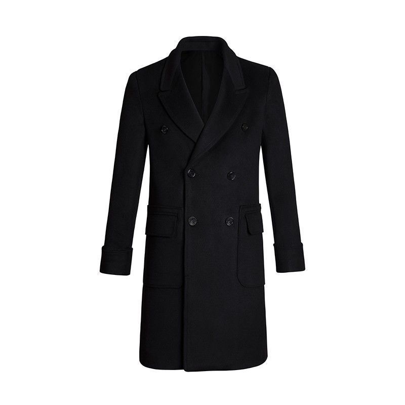 European And American Men's British Mid Length Coat