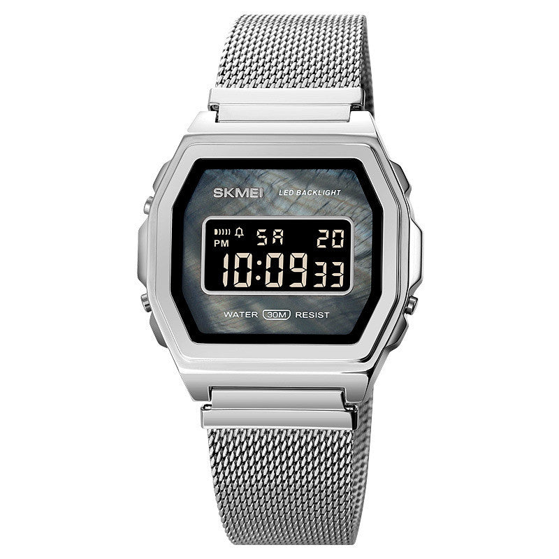 Multi-function Student Stainless Steel Electronic Watch