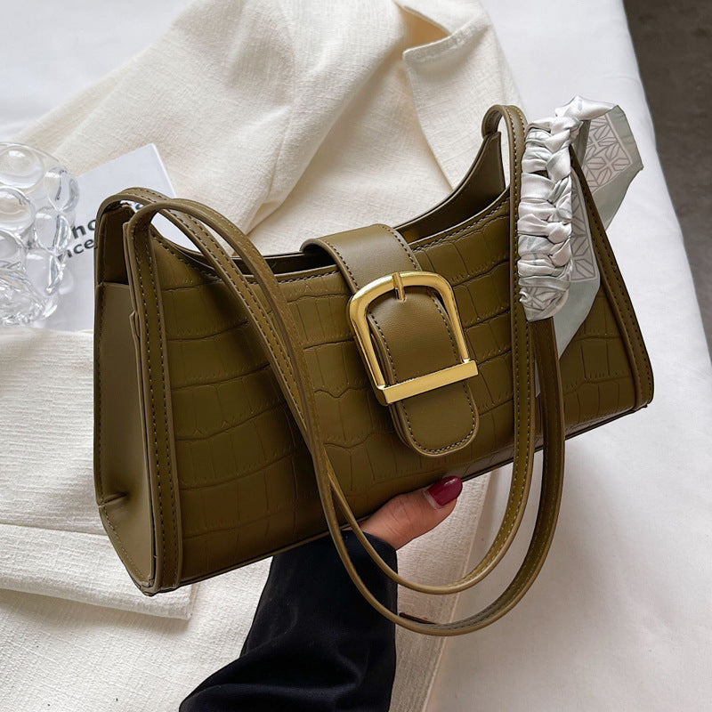 High Sense Special-interest Design Spring Versatile Fashion One Shoulder Underarm Baguette Bag