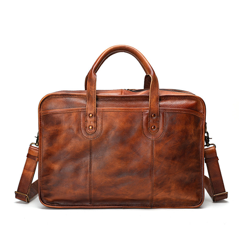 Large Capacity Multifunctional Vintage Leather Men's Briefcase