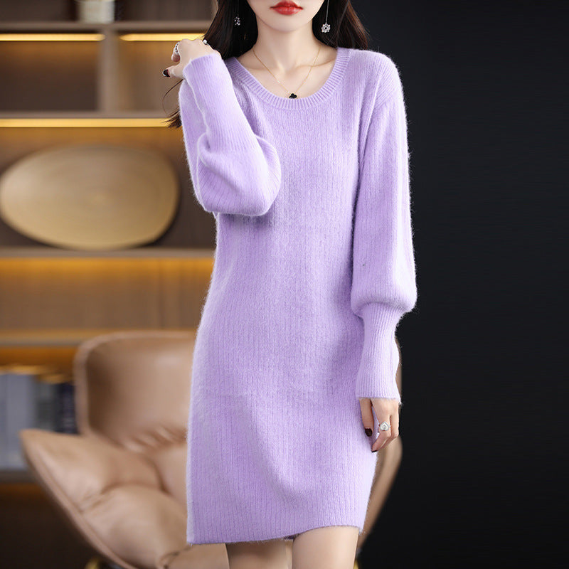 Long Sweater Woolen Skirt Top