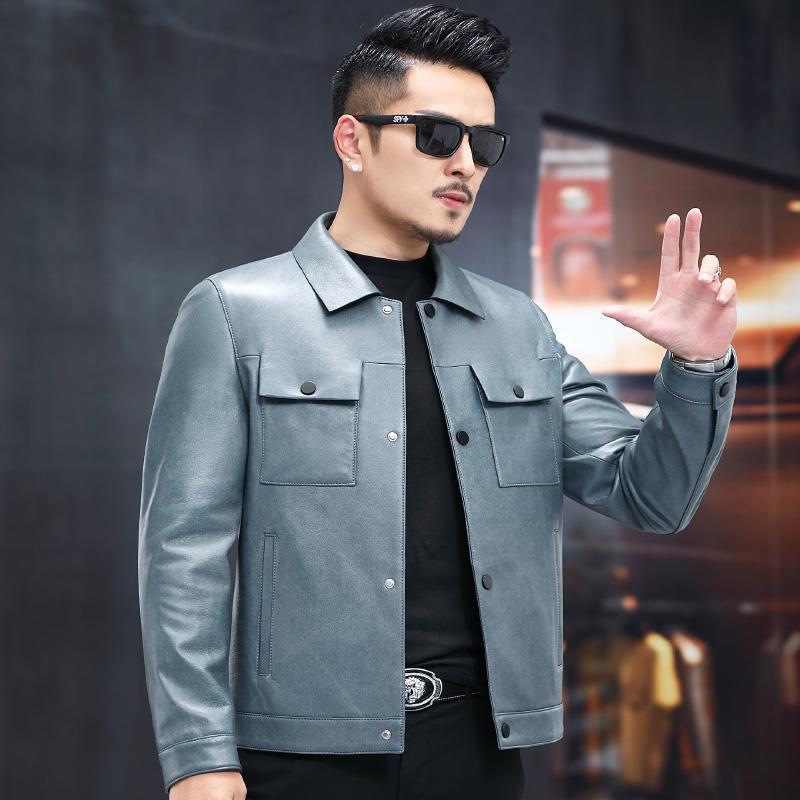 Men's Fashion Personality Leather Short Lapel