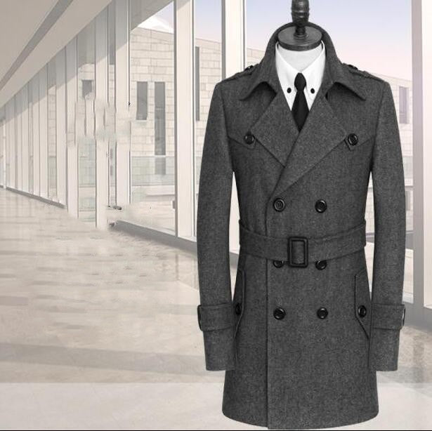 Autumn And Winter Wool Men's Plus Fat Plus Size Young Cashmere Coat