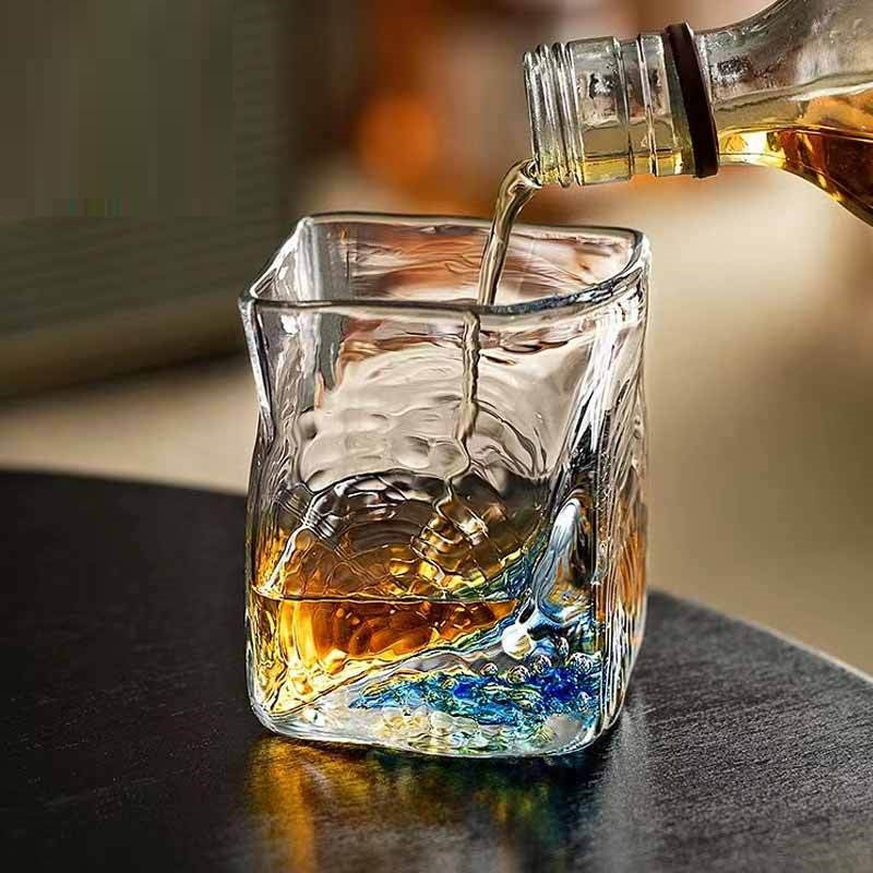 Transparent Irregular Niche Whisky Glasses For Household Use