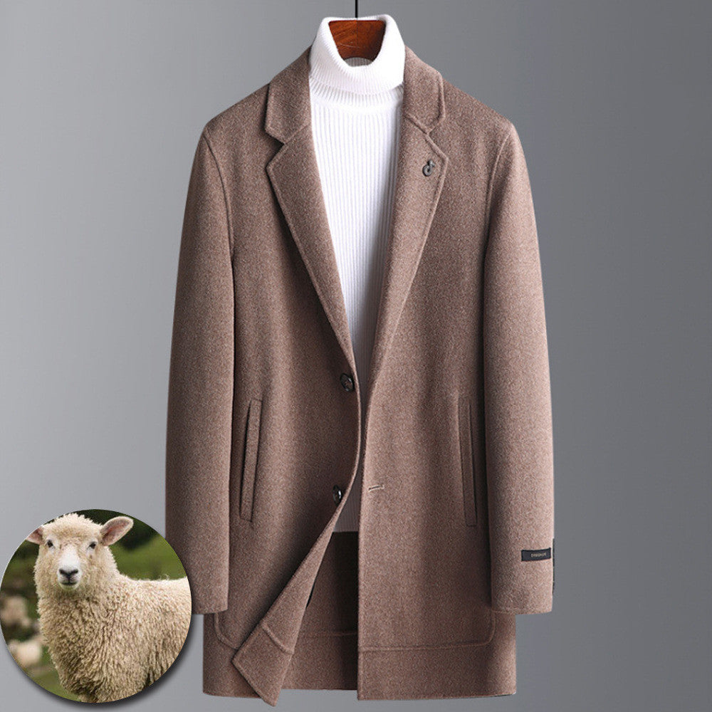 Double-faced cashmere woolen coat